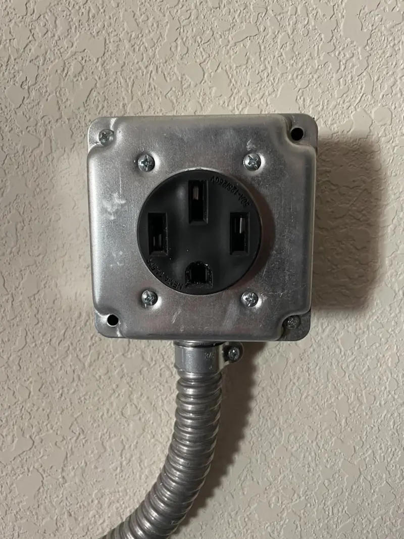 NEMA 14-50 outlet installed for Smart Home Electrical in Cedar Creek